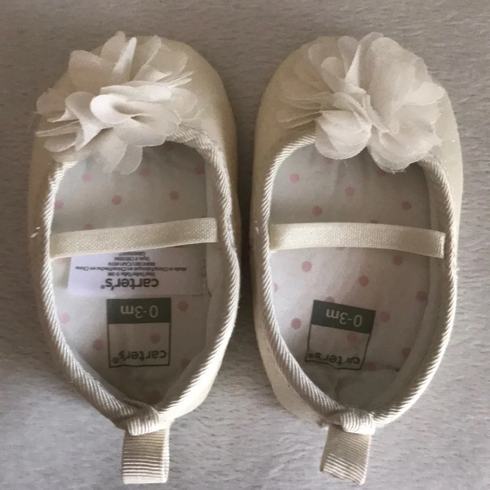 Adorable Baby Girl Shimmer Sparkle flower shoes
